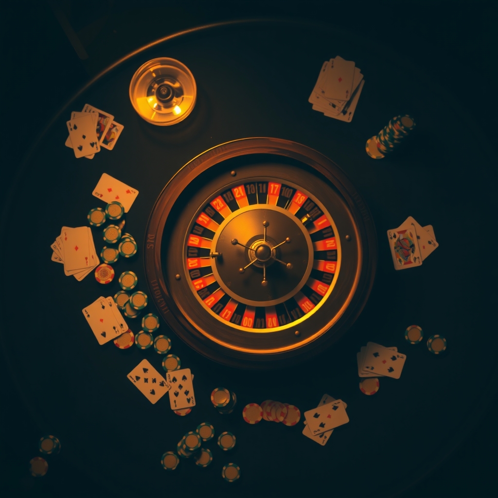 Tavolo da casino con chip e roulette, simbolo dei casino non AAMS che pagano subito